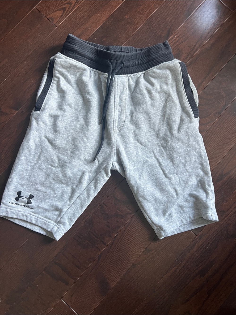 Under Armour Gray Athletic Shorts with Black Waistband